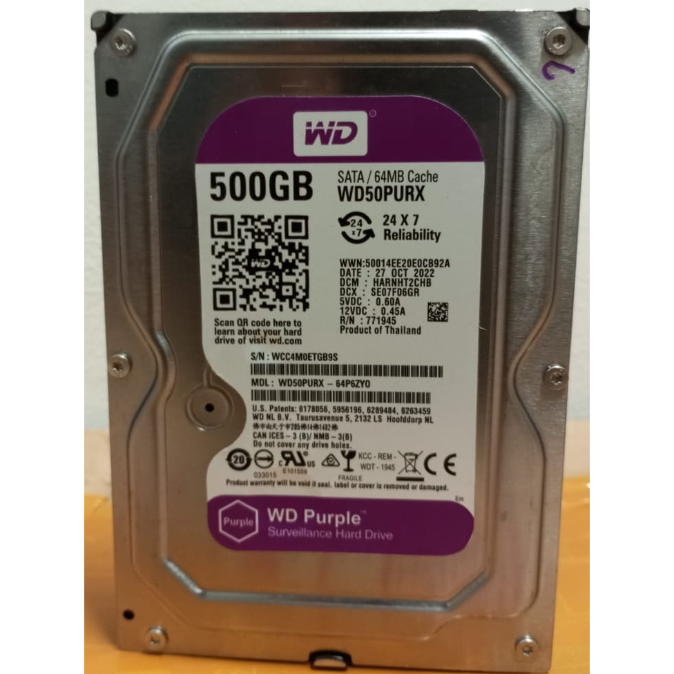 HDD 3,5" WDC Purple 500GB-4TB RPM 7200