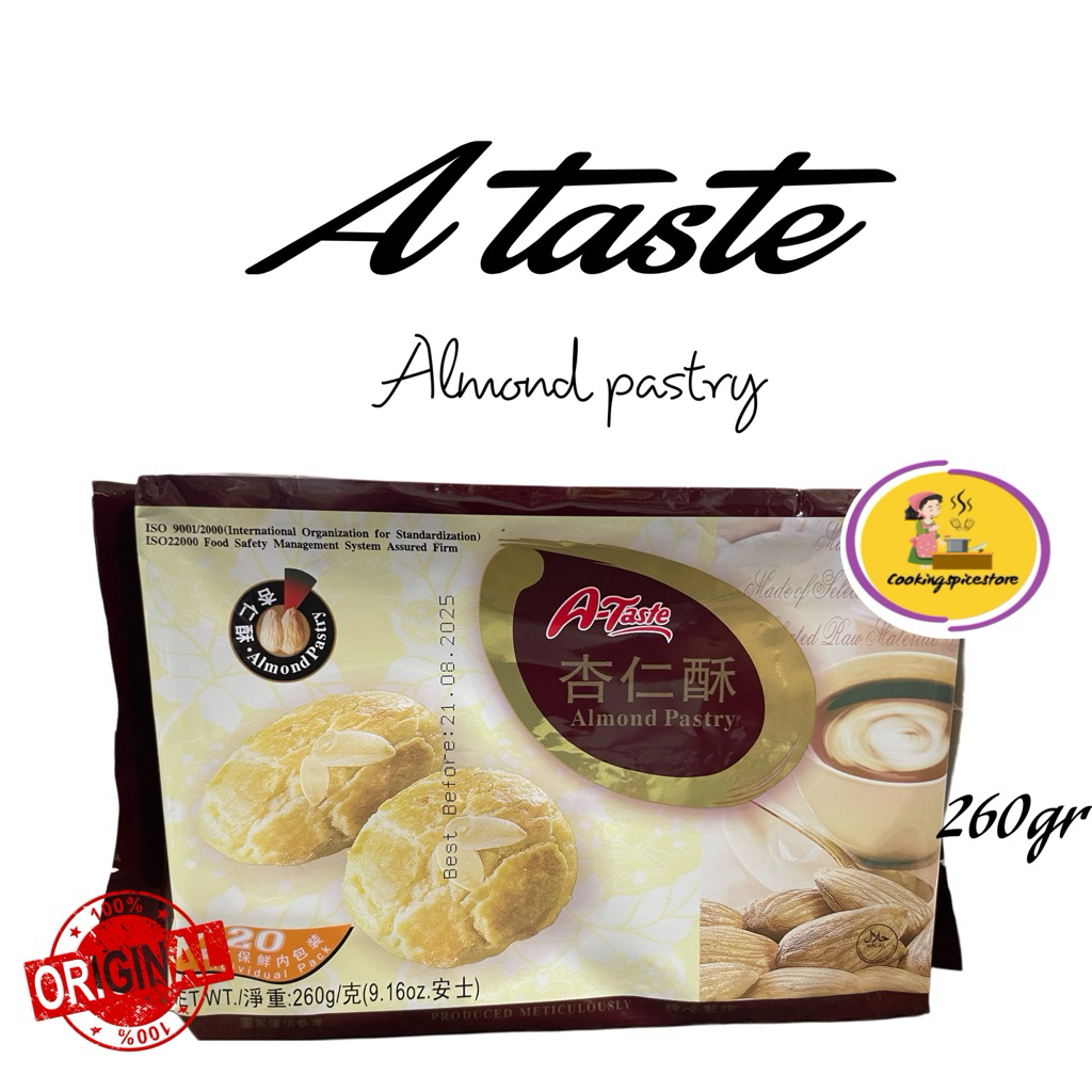 

A Taste Almond Pastry 260gr | Kue Kering Kacang Almond Isi 20pcs Original Taiwan