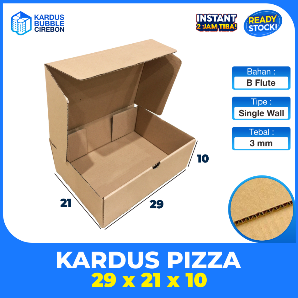 

Box Snack / Die Cut / Aksesoris / Box Pizza / Kardus / Hampers / Dus Packing / Gift Box / Kardus Flat Shoes - 29 X 21 X 10 cm (Kardus Pizza 29x21x10cm)