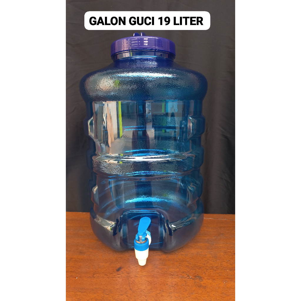 GALON GUCI 19 LITER BIRU + KRAN + TUTUP