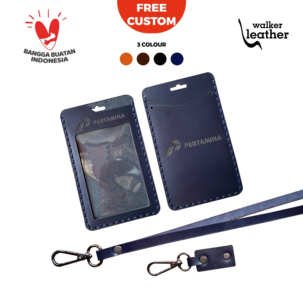 

Walker Leather Nametag Id Card Holder Kulit Asli Free Custom