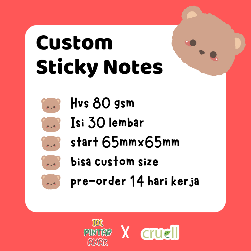 

Cruellyanna - Custom Sticky Notes BUKAN MEMOPAD ada lemnya