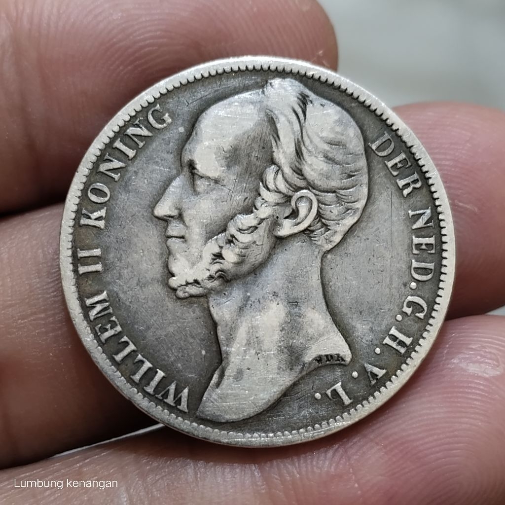 koin Silver 1 Gulden Willem ll 1848