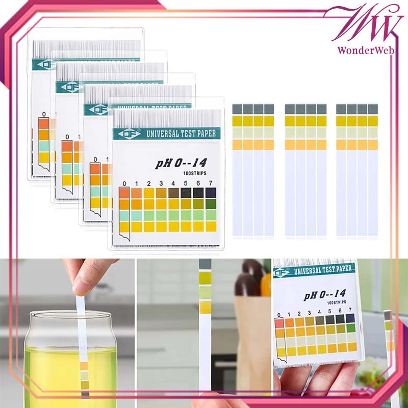 100pcs/Set Kertas Lakmus Ph Air 0-14 Kertas Ph Lakmus Ph Paper Ph Kertas Lakmus