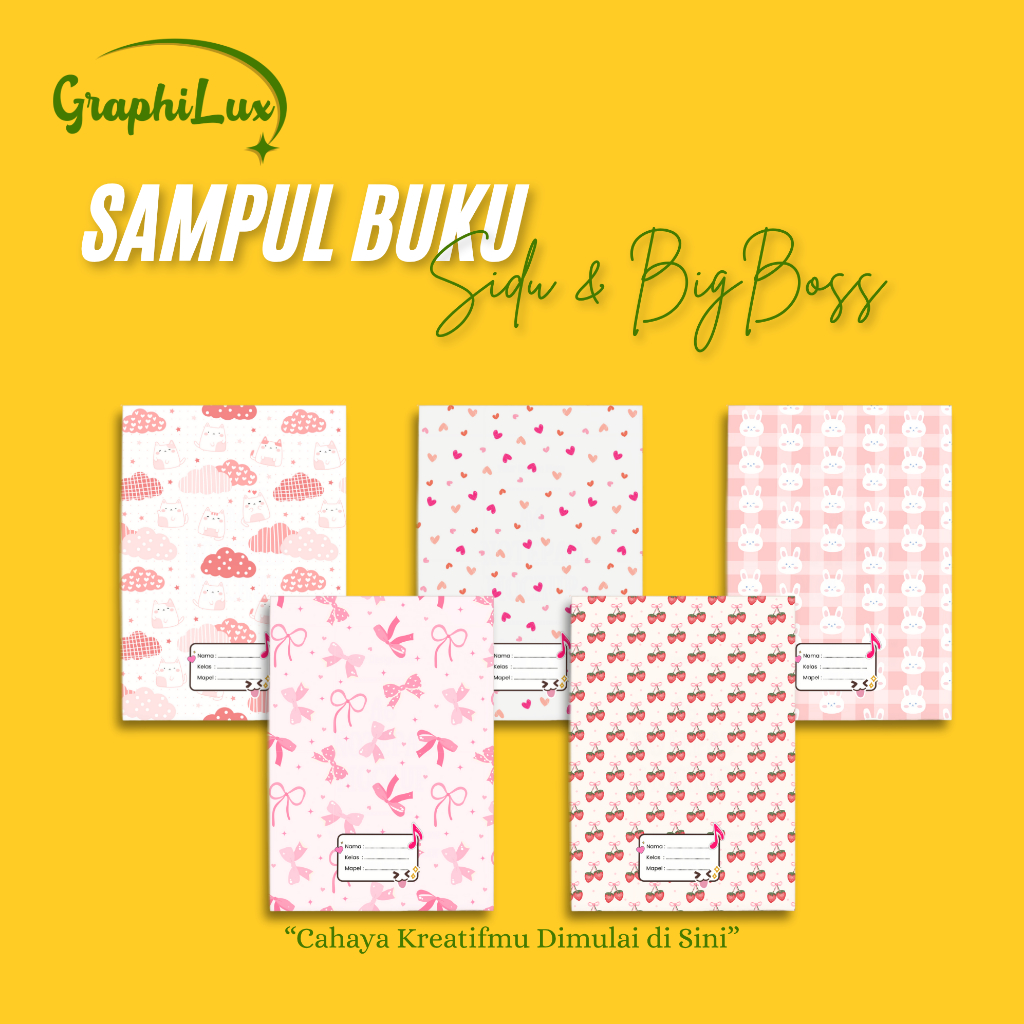 

Sampul Buku Sidu & Big Boss Motif Pink Lucu – Cover Buku Tema Cewek Imut