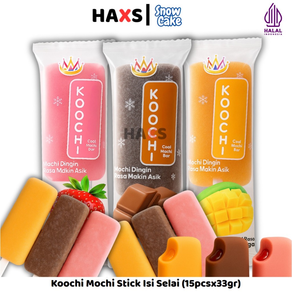 

[ HALAL ] PAKET COBAIN Mochi Koochi Stick Isi Selai 15 Pcs X 33gr