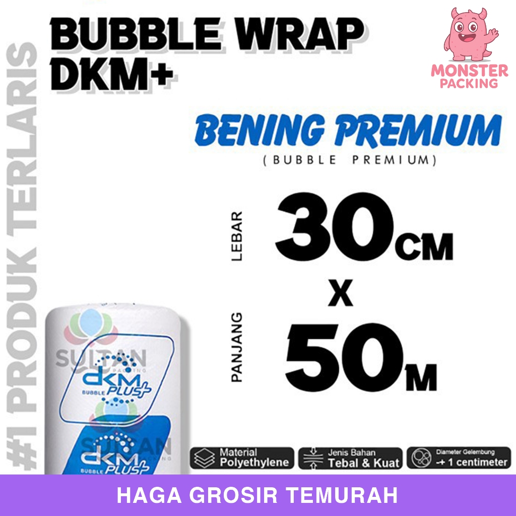 

Plastik Bubble Wrap 30cm x 50m RUSFET BENING Bubblewrap TERMURAH / ROLL