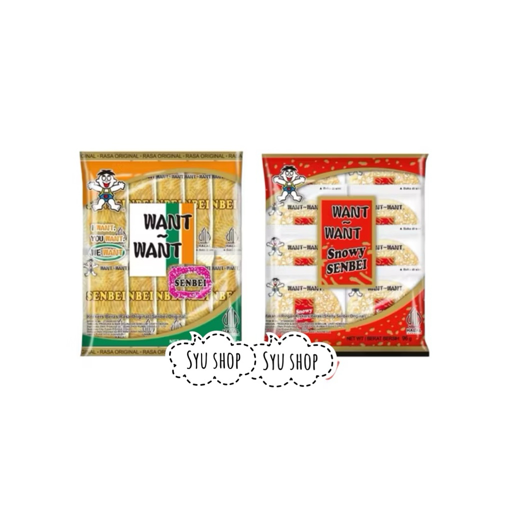 

want-want wang wang original snow snowy senbei rice crackers cracker 56gr 96gr