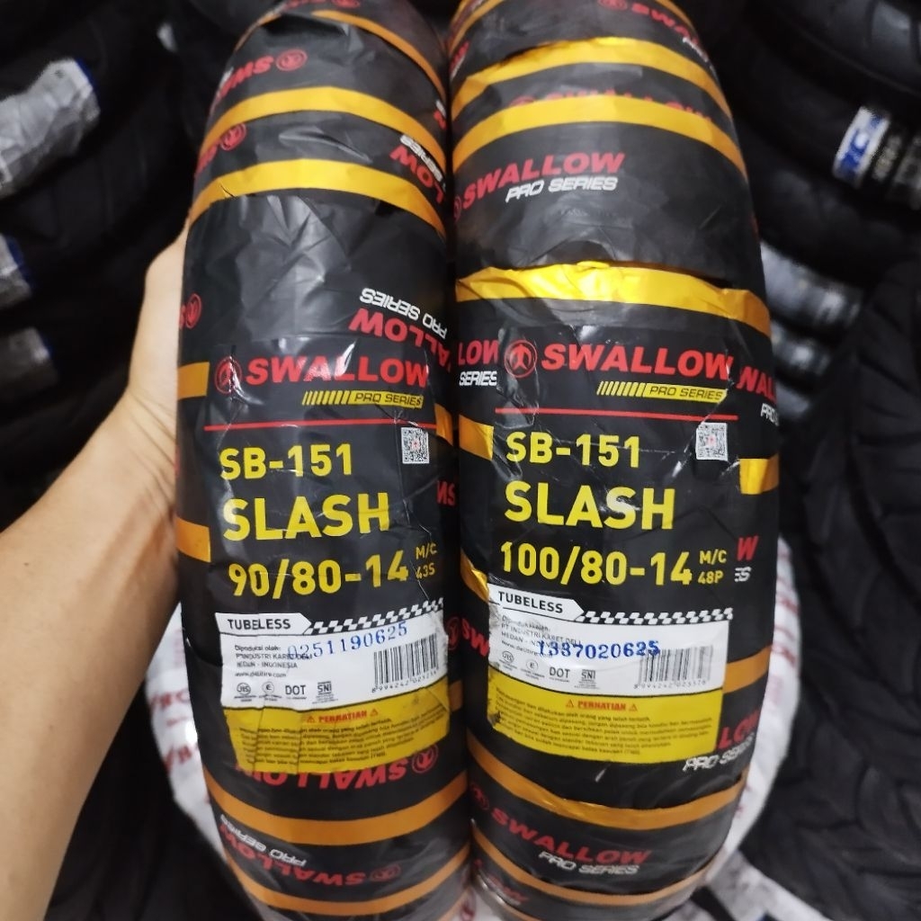 BAN SWALLOW SLASH TUBLES 90/80-14, 100/80-14 ORIGINAL VARIO 150 + pentil