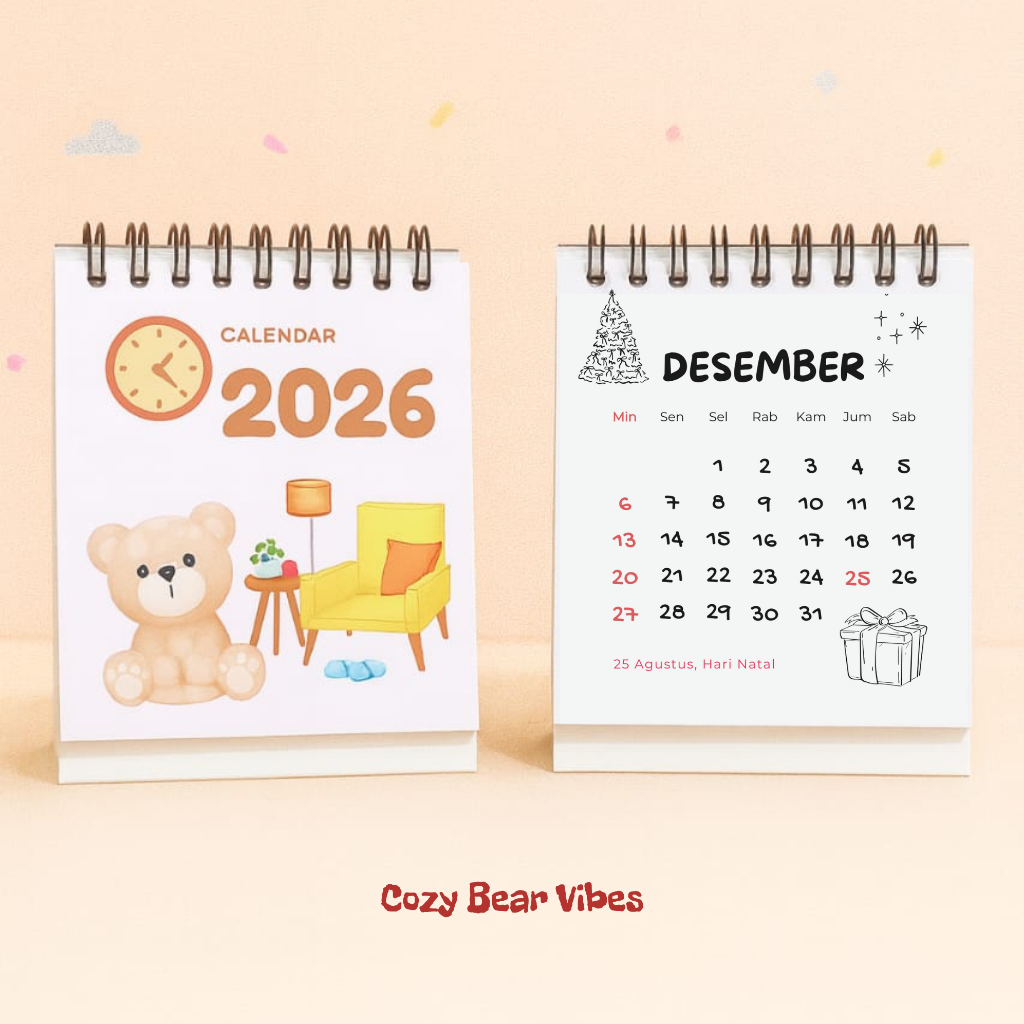 

Hadiah Unik Kalender Meja 2026 Mini Spiral Tanggal Merah Lengkap Desain Aesthetic Lucu