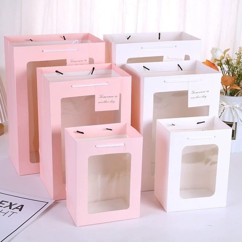 

Paper Bag Mika Transparant | Tas Souvenir Window | Goodie Bag | Tas Hampers Bouquet Flower