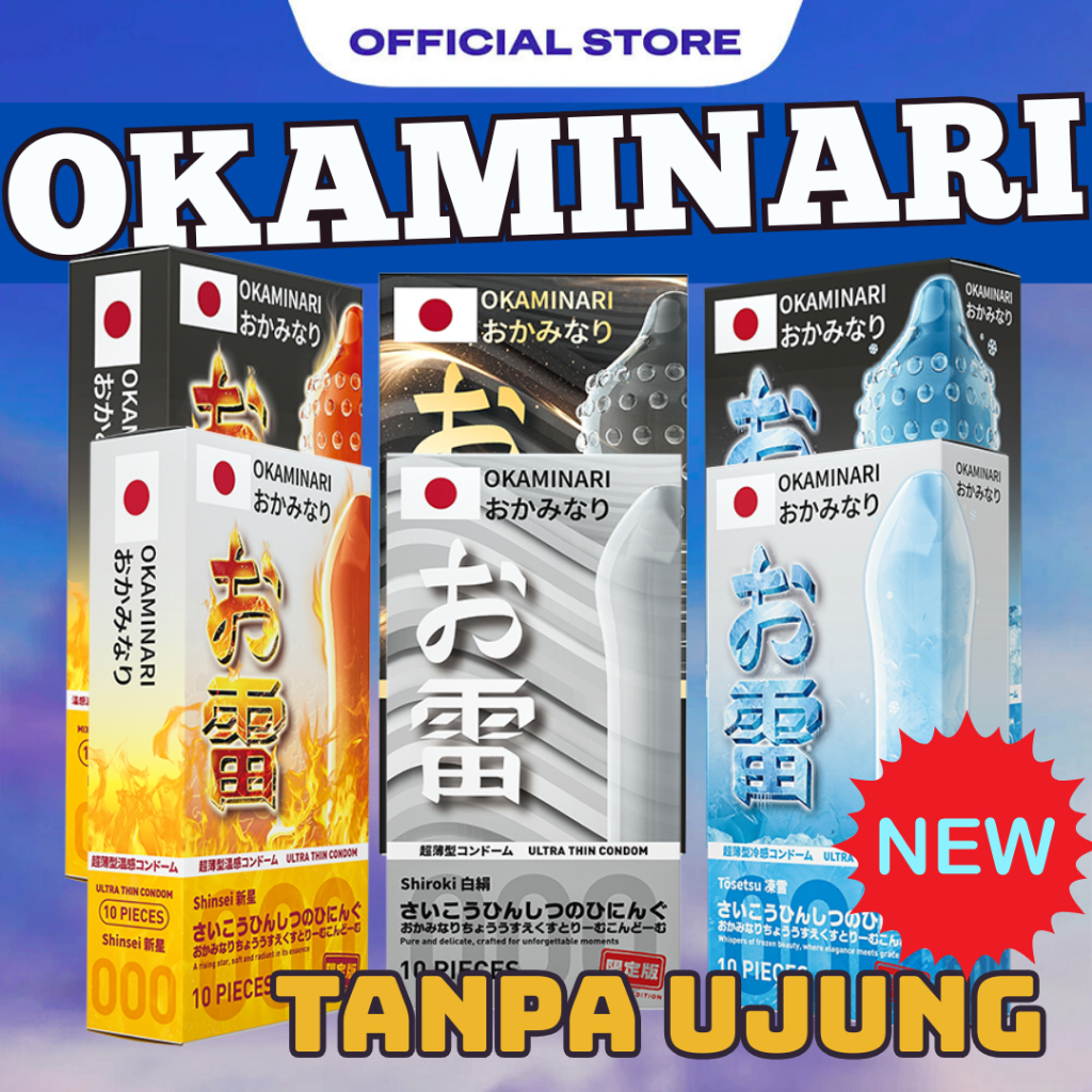 Kondom Tipis 001 Okaminari - Kondom Bergerigi Pipa 001 Premium 10Pcs