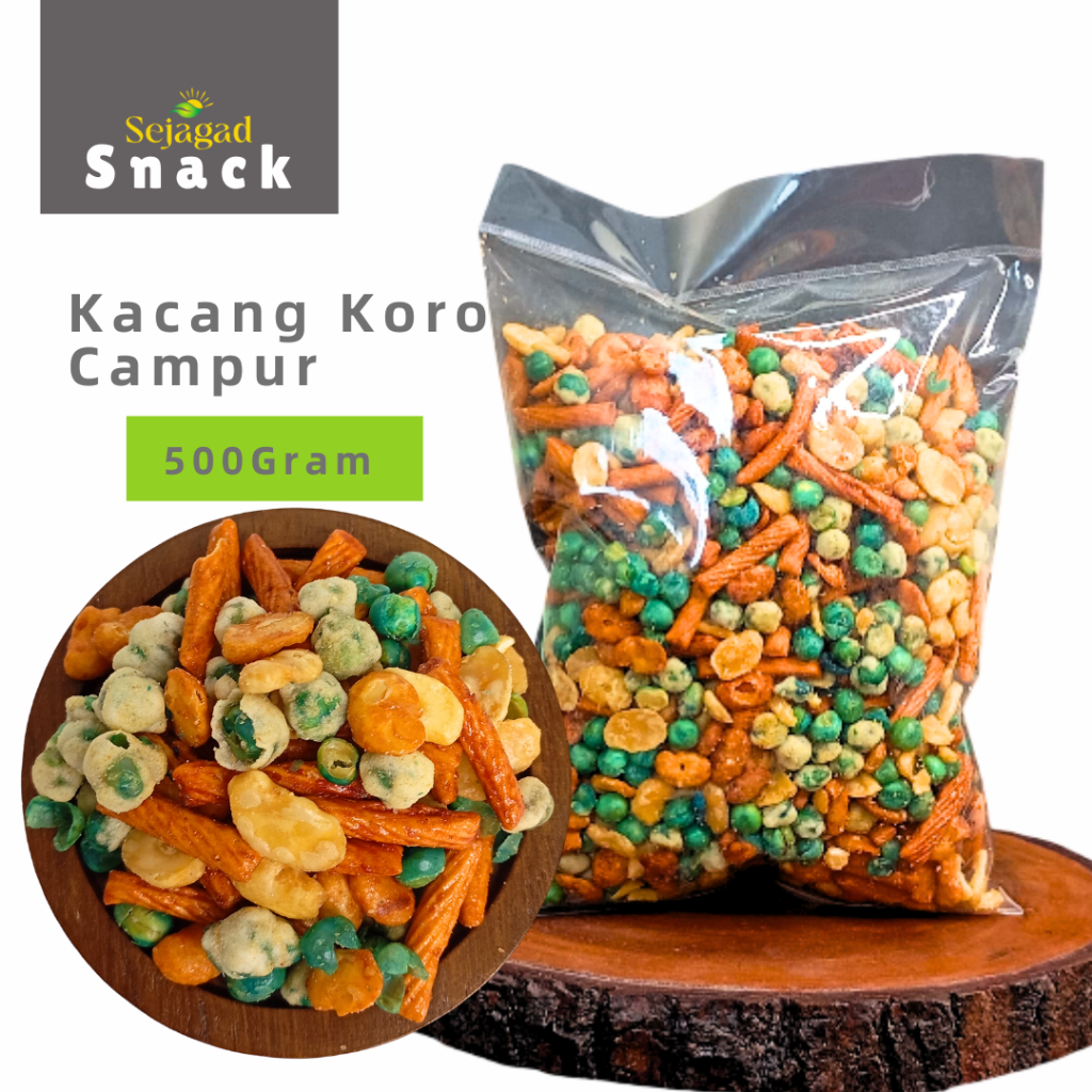 

Sejagad Kacang Koro Campur Gurih Pedas 500gr Kacang Kara Campur Cemilan Koro Mix Pedas Gurih