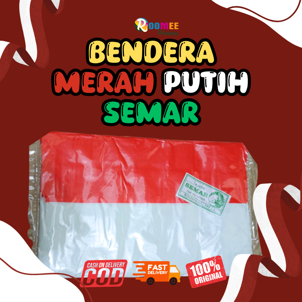 BENDERA MERAH PUTIH PLASTIK / BENDERA PLASTIK SEMAR / BENDERA PLASTIK TALI / BENDERA 17 AGUSTUS