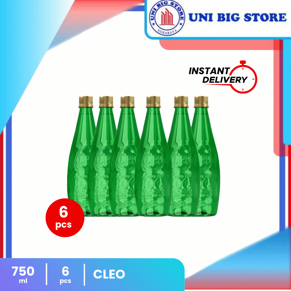 

Cleo Air Murni Eco Green 750ml 6 pcs ECER Air Minum Botol Hijau
