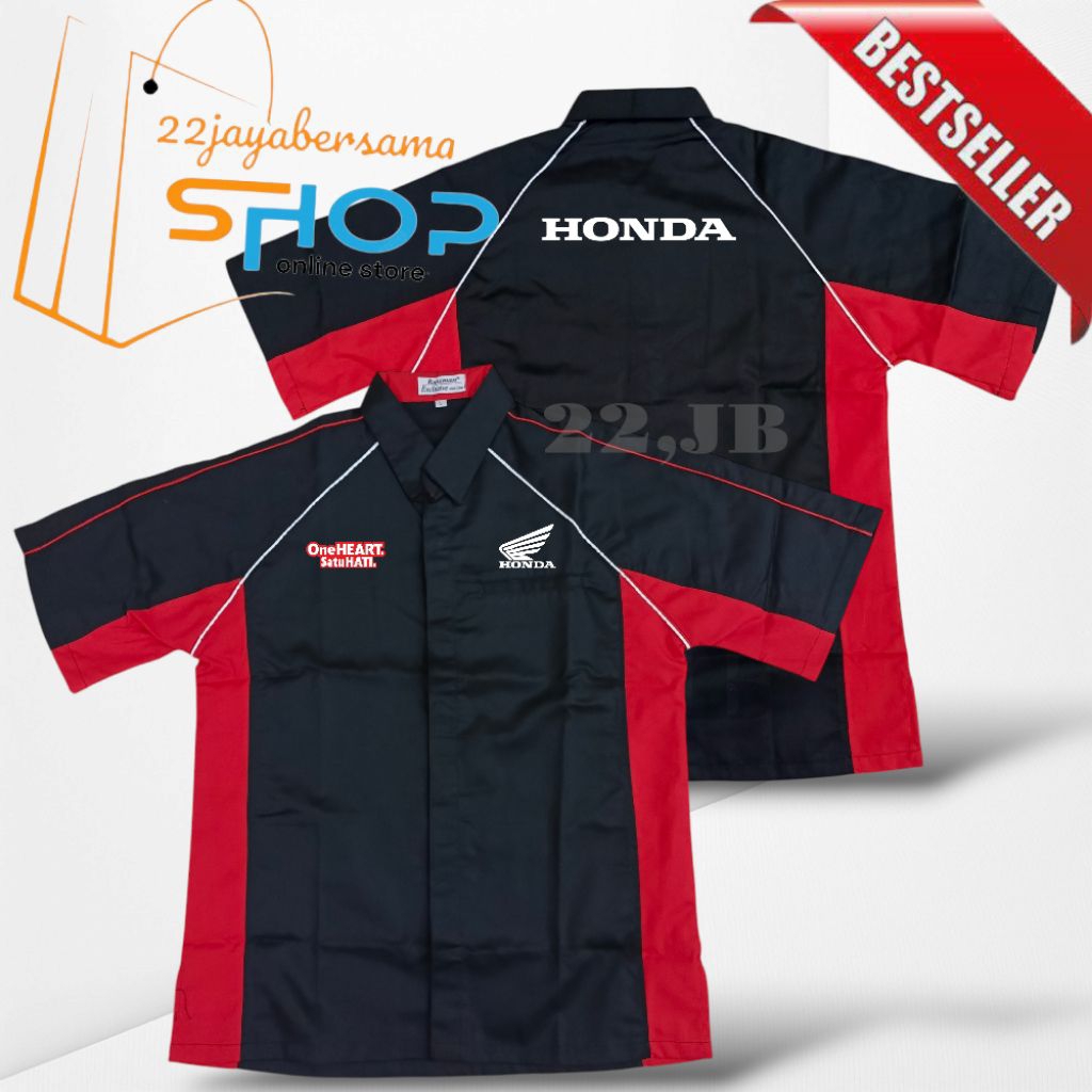 Kemeja Honda One Heart Satu Hati • Baju HONDA Model Baru Full bordir