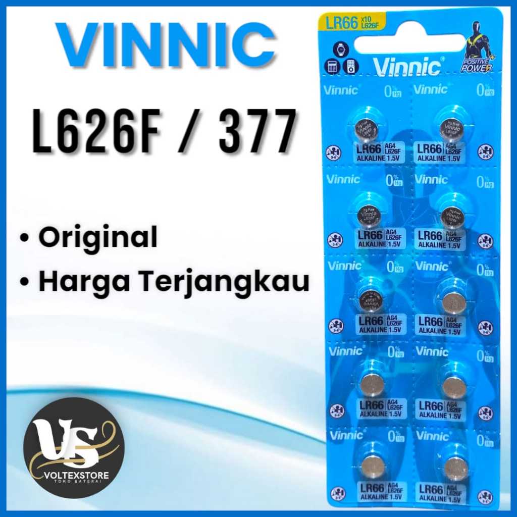 Baterai Vinnic L626F 377 Original Batre Jam Tangan 626 LR626 SR626 Alkaline Battery 1.5V