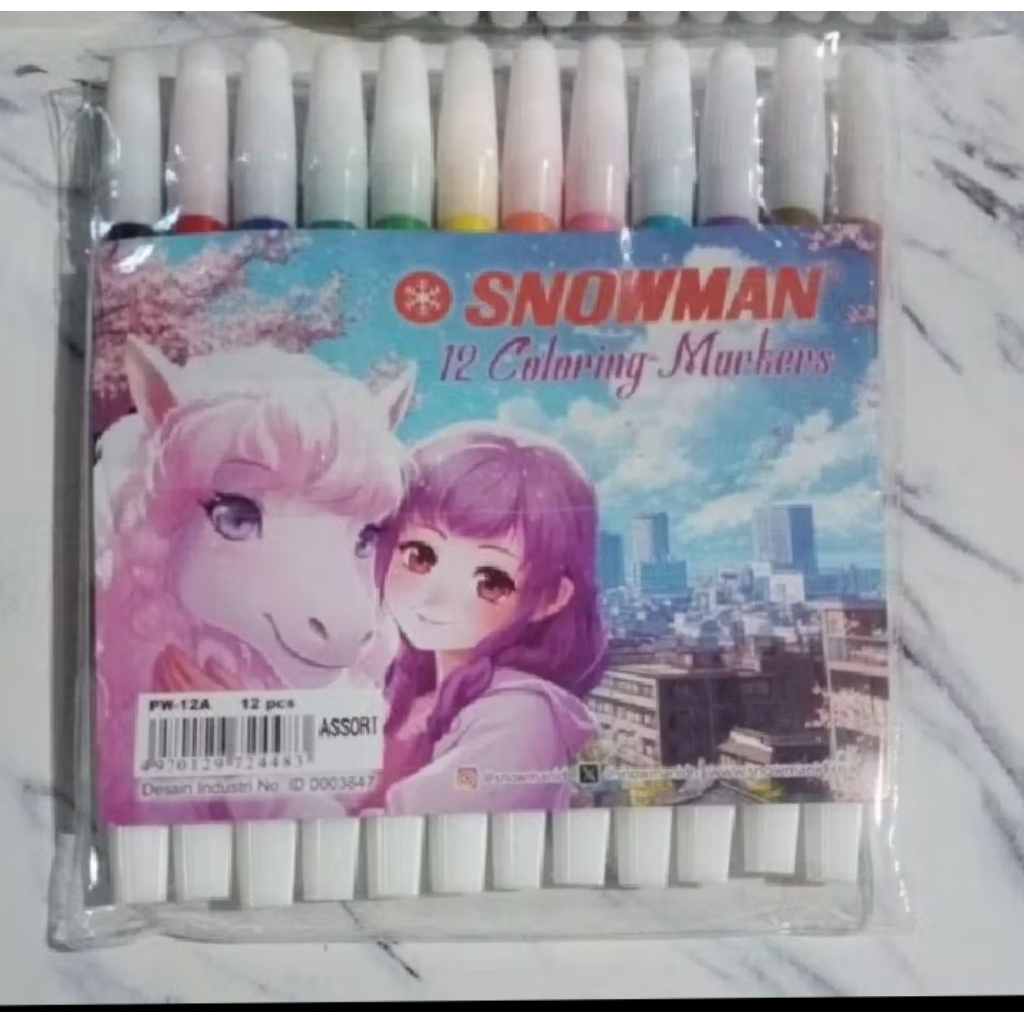 

SPIDOL SNOWMAN 12 WARNA 1 SET ISI 12 PCS