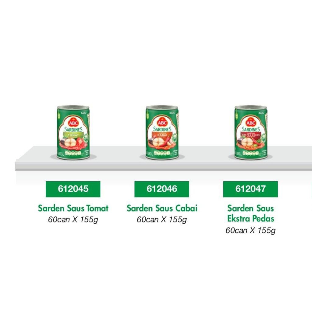 

Abc Sarden 155gr ( isi 60pcs)/Karton