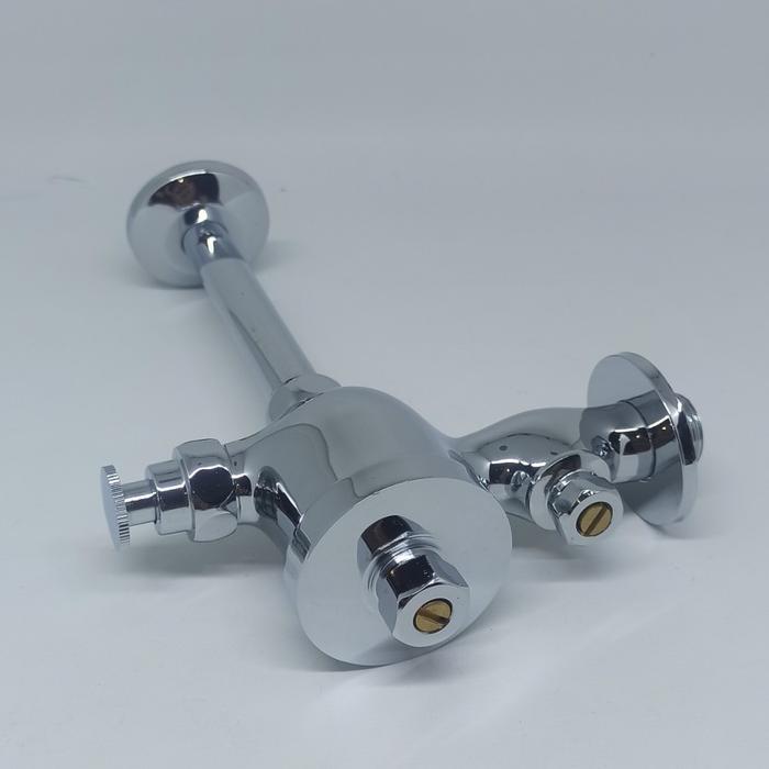 PUSH KRAN URINAR KRAN TEKAN URINOIR MODEL TOTO FULL KUNINGAN - PIPA BENGKOK / PIPA LURUS