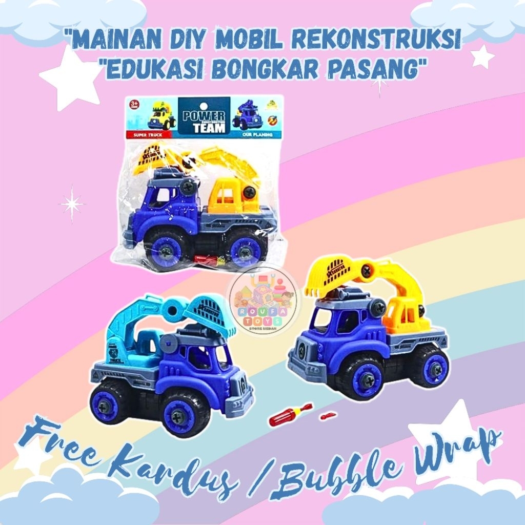 Mainan Mobil Truck DIY Rekonstruksi Bongkar Pasang/ Mainan Mobil Bongkar Pasang Edukasi