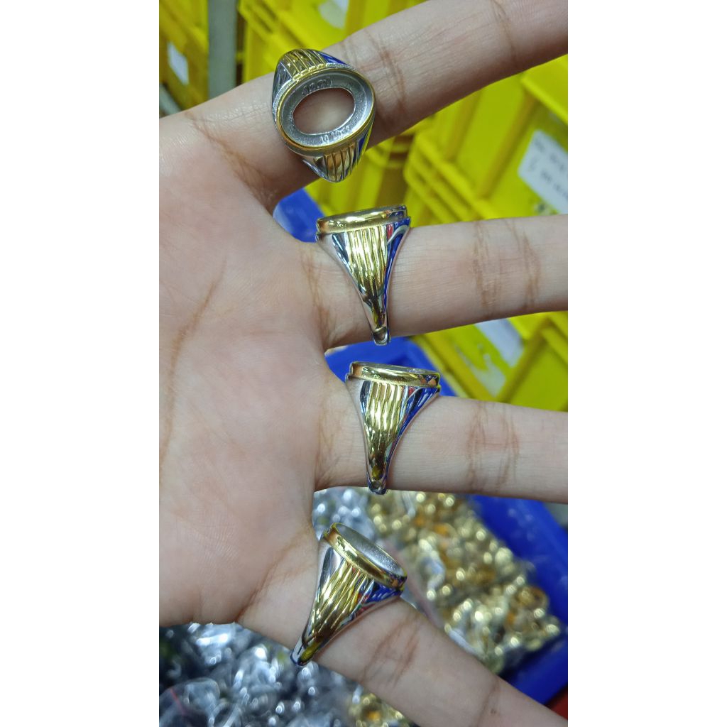 RING EMBAN TITANIUM 14X10 MODEL GARIS