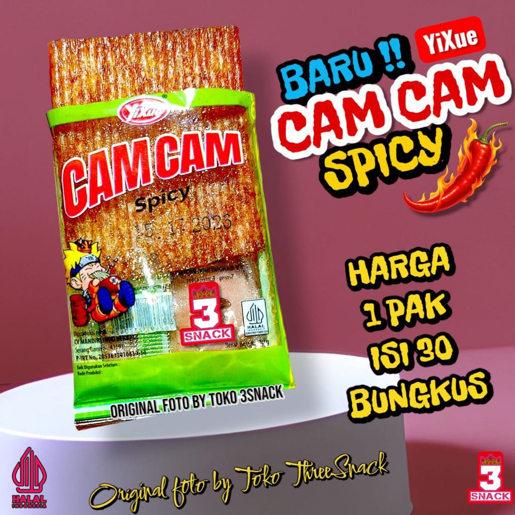 

Camilan Pedas Snack Can Cam 1 Pak Isi 30 Pcs