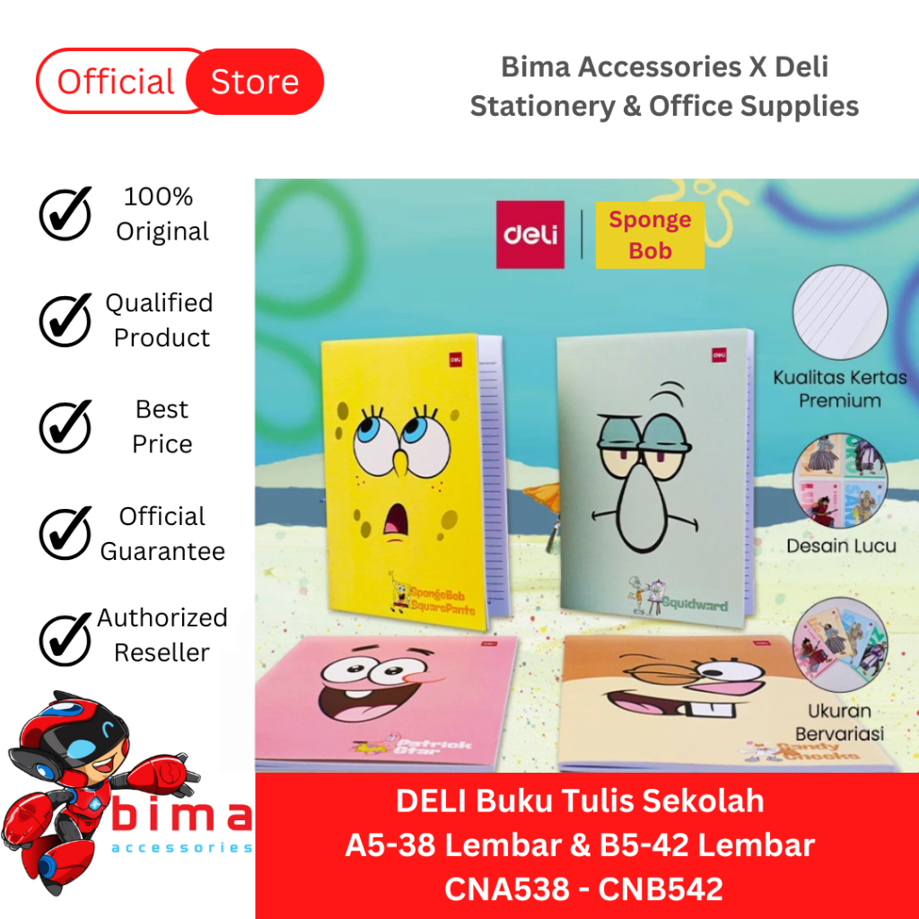 

DELI Buku Tulis Sekolah A5 38 Lembar B5 42 Lembar Writing Book Notebook CNA538 CNB542