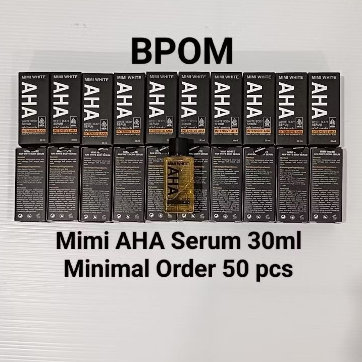 Mimi AHA White Body Serum 30ml Lotion Pemutih Badan BPOM