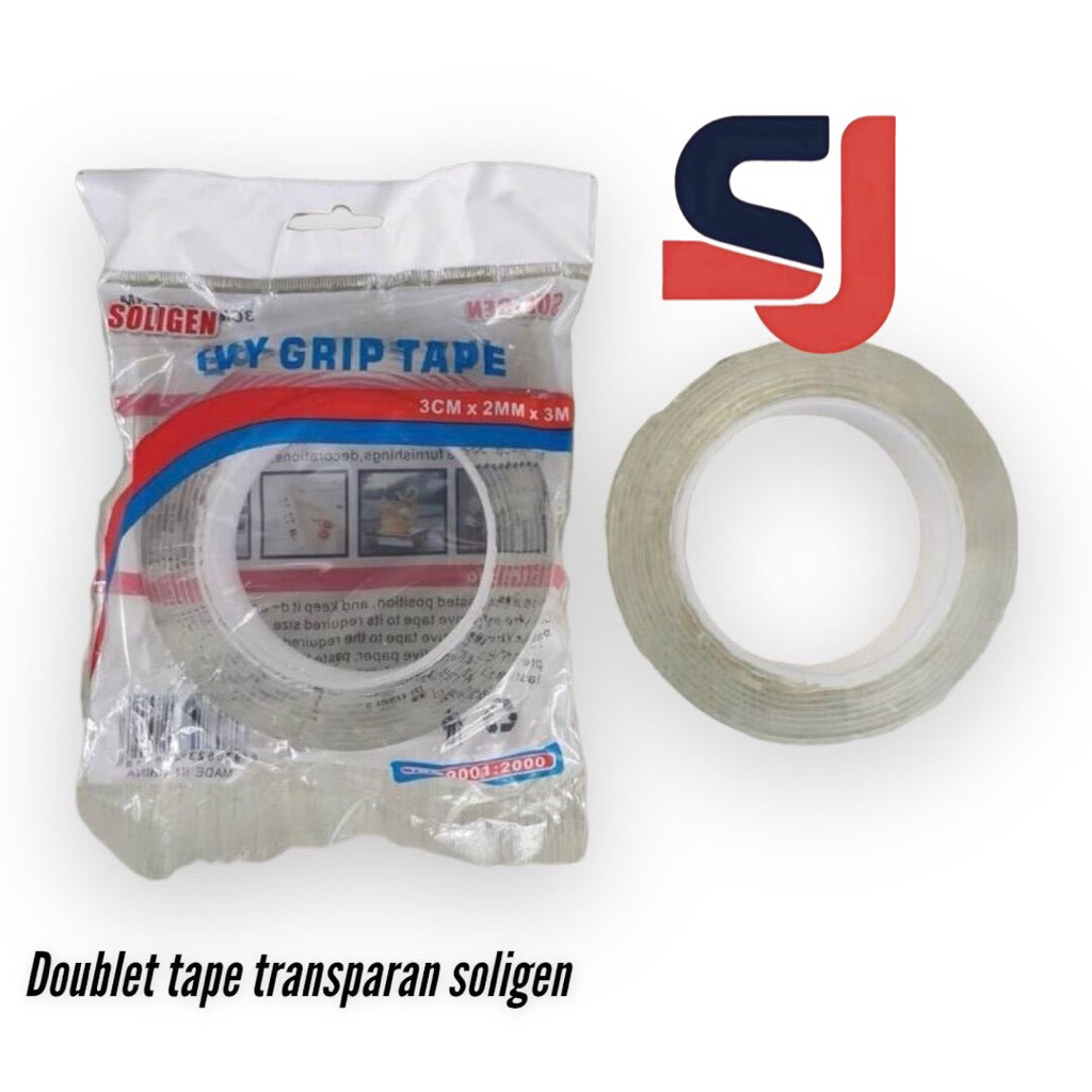

Double tape soligen transparan soligen ivy grip tape selotip bening