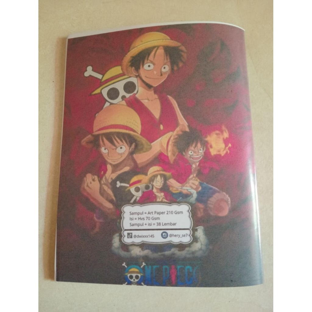 

BUKU TULIS ONE PIECE CUSTOM NAMA ISI 5 | BEBAS Request NAMA,KELAS