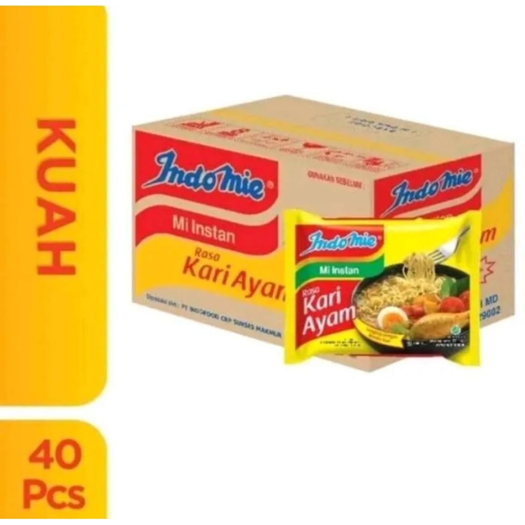 

Indomie Mie Kuah Kari Ayam 72 g [ 40 Pcs / 1 Karton ]