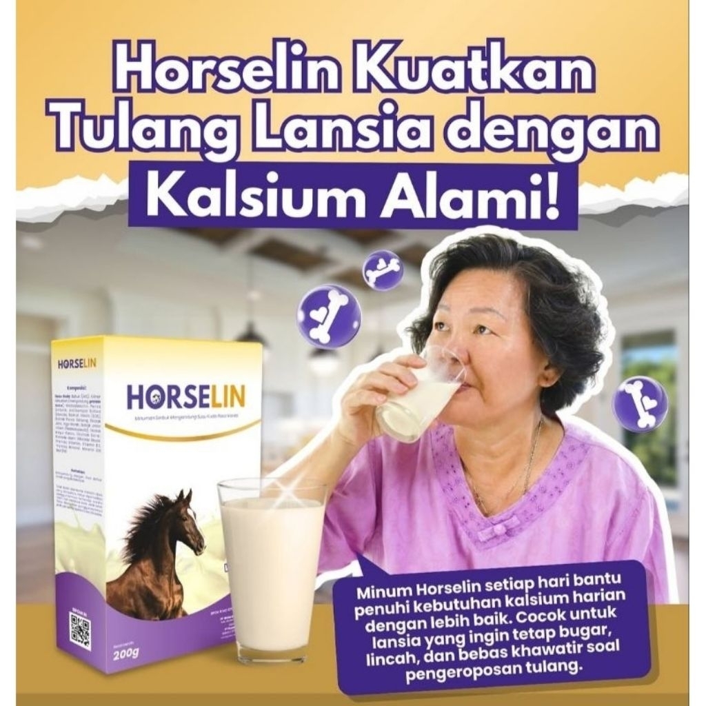 

HORSELIN Susu Kuda Pilihan Solusi Tepat Atasi Semua Masalah NYERI SENDI ~ isi 200gram ORIGINAL (Milk Rasa Vanilla Dairy)
