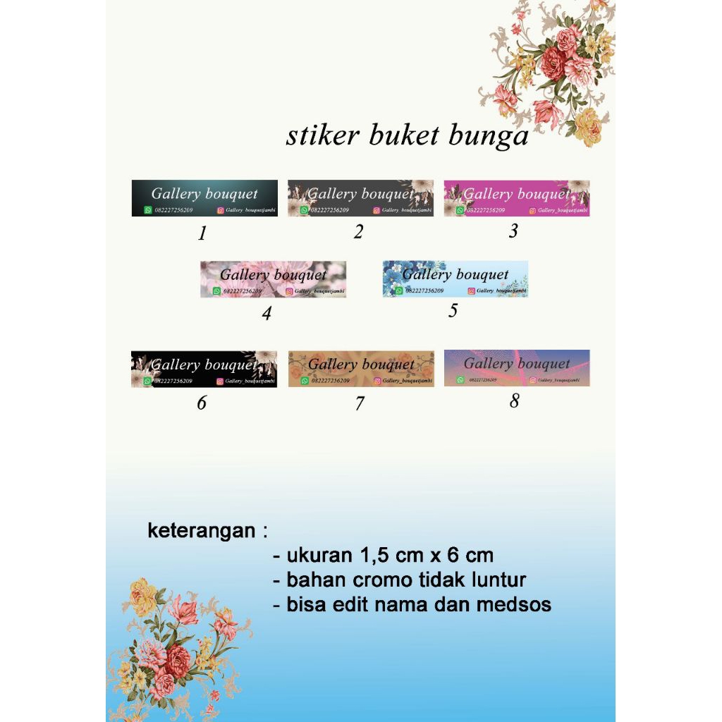 

( 100 pcs ) Stikerbuket,labelbuketcostum