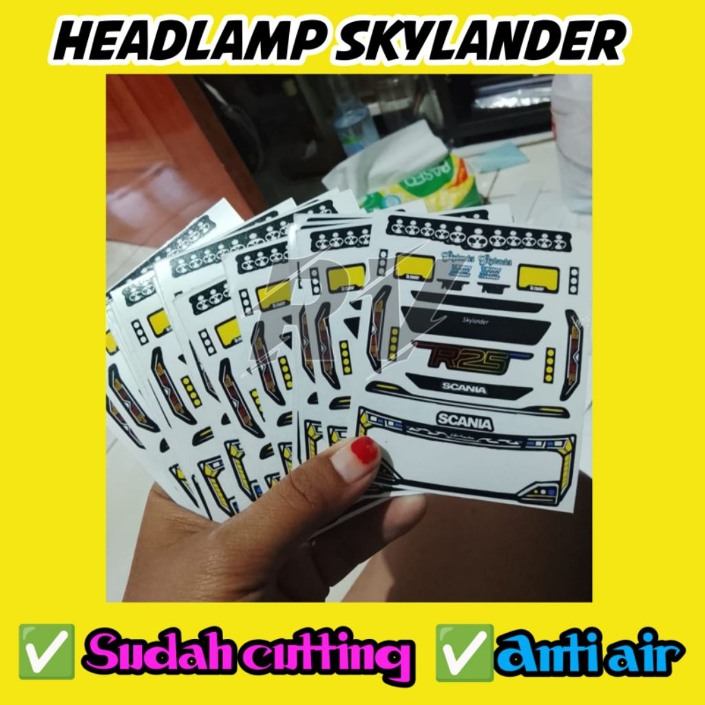 Sticker Headlamp Skylander R25 sudah cutting