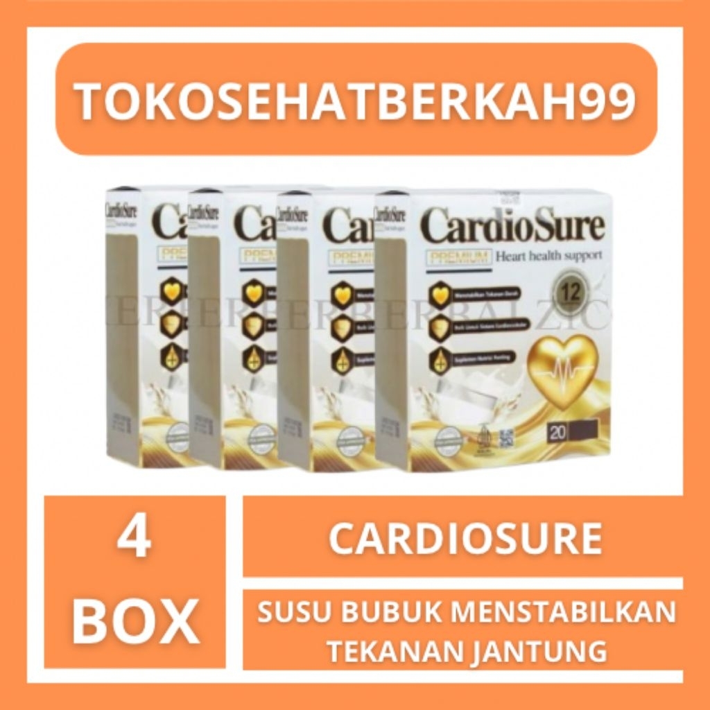 

4 BOX SUSU CARDIOSURE BPOM ASLI ORIGINAL MEMBANTU MENSTABILKAN TEKANAN JANTUNG KOLESTEROL