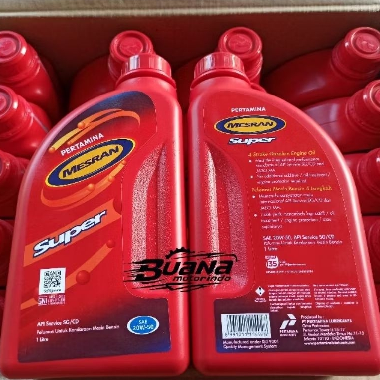 Oli Mesran Super SAE 20W-50 1 Liter Oli Pertamina Mesran Super 1L ( 1 DUS )