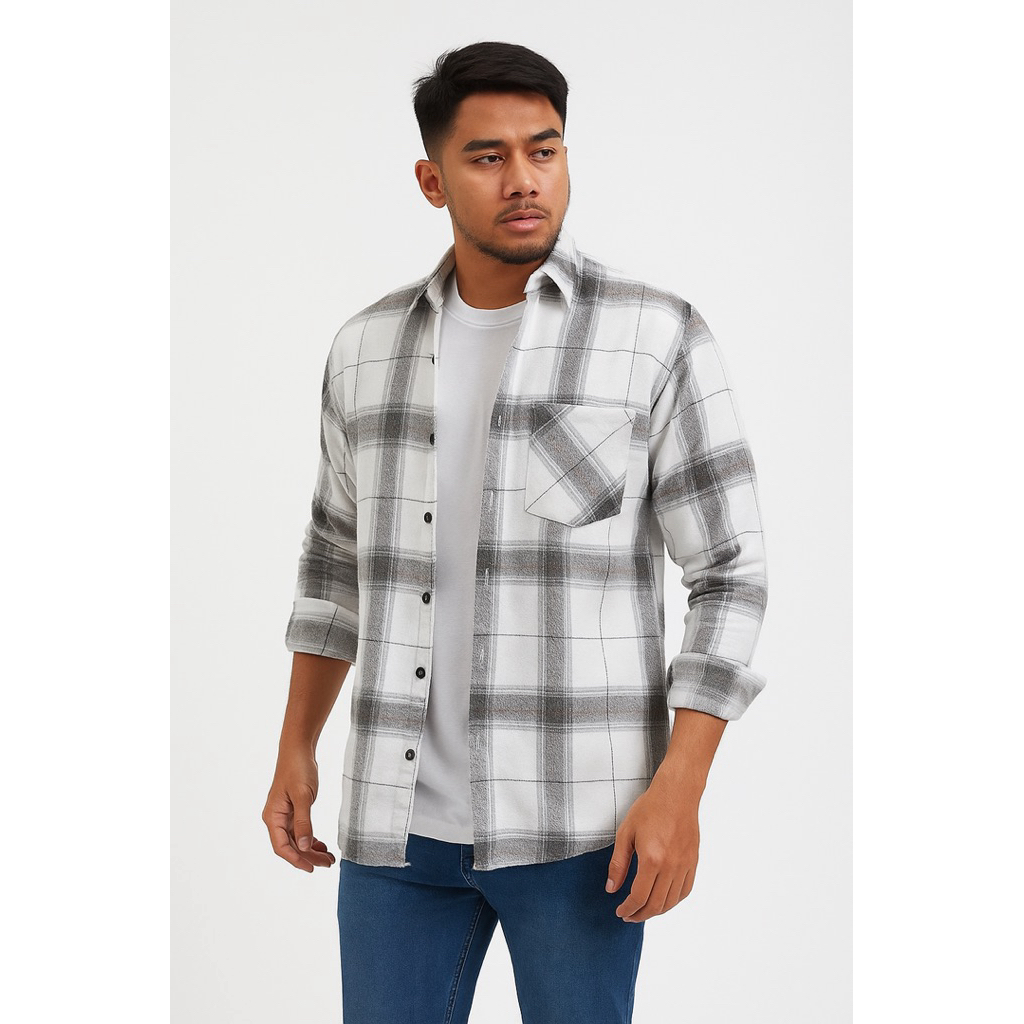 kemeja panel pria lengan panjang kemeja panel pria kemeja panel lengan panjang pria   kemeja giordan