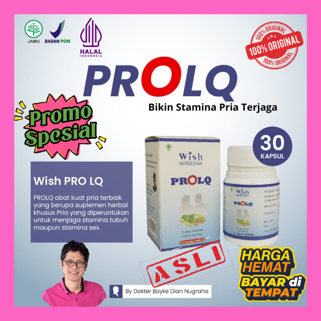 Obat Vitalitas Pria Dr Boyke Wish PROLQ - 30 Kapsul