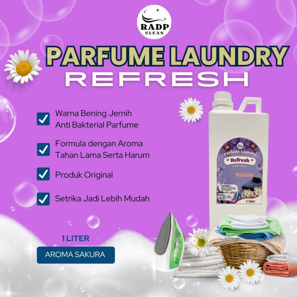 Parfum Laundry REFRESH | Parfum Laundry Grade A Murah dan Wangi Isi 1 Liter Original Aroma SAKURA
