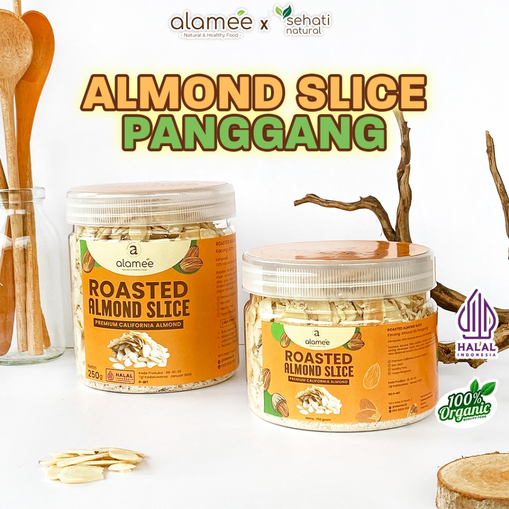 

ALAMEE Roasted Almond Sliced Almon Slice irisan panggang Kacang Almond Pacang Slice 250gr