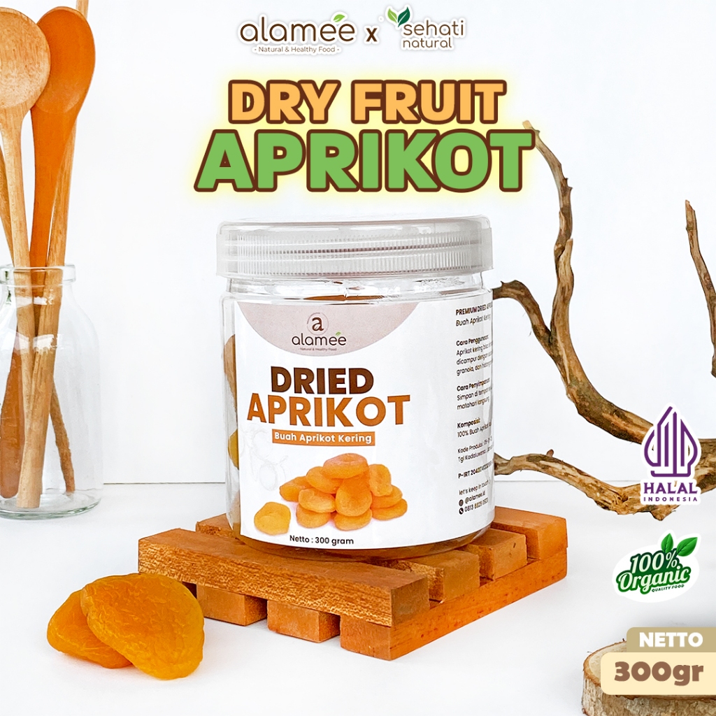 

ALAMEE Dried Apricot Buah Aprikot Kering Dried Fruit Apricots Tanpa Biji Cemilan Buah Sehat 300gr