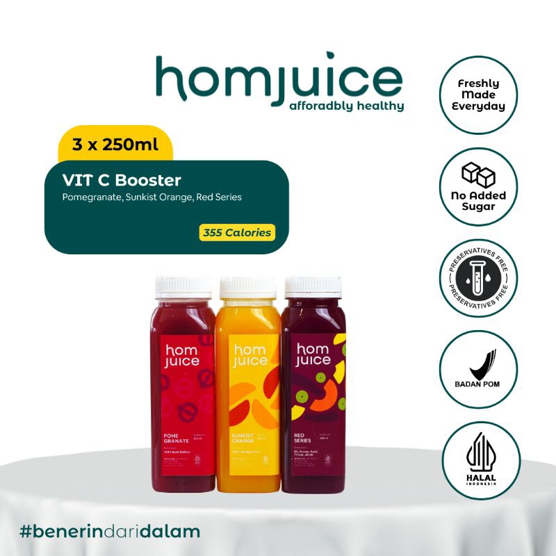 

Homjuice - VIT C Booster Set 1.0 3 x 250 ml (Cold-Pressed Juice/Jus/Detox)