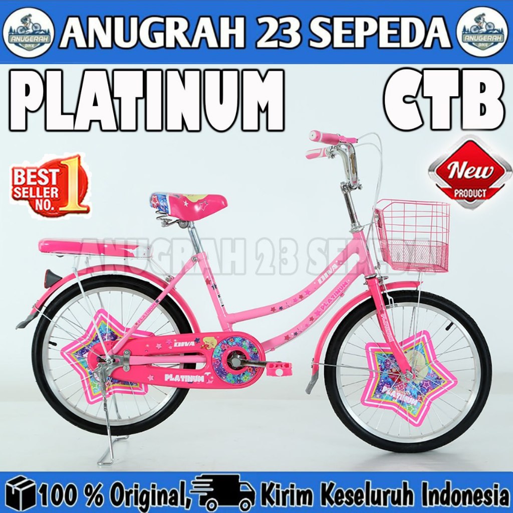 Sepeda Mini Keranjang PLATINUM DIVA Ukuran 20 Inch