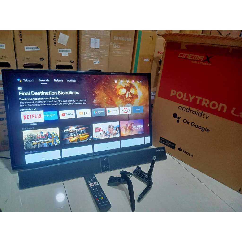 Led Polytron Soundbaar 32 Inch Android TV Youtube WifiCoonect Bluetooht Netflix Kondisi bekas 5337f