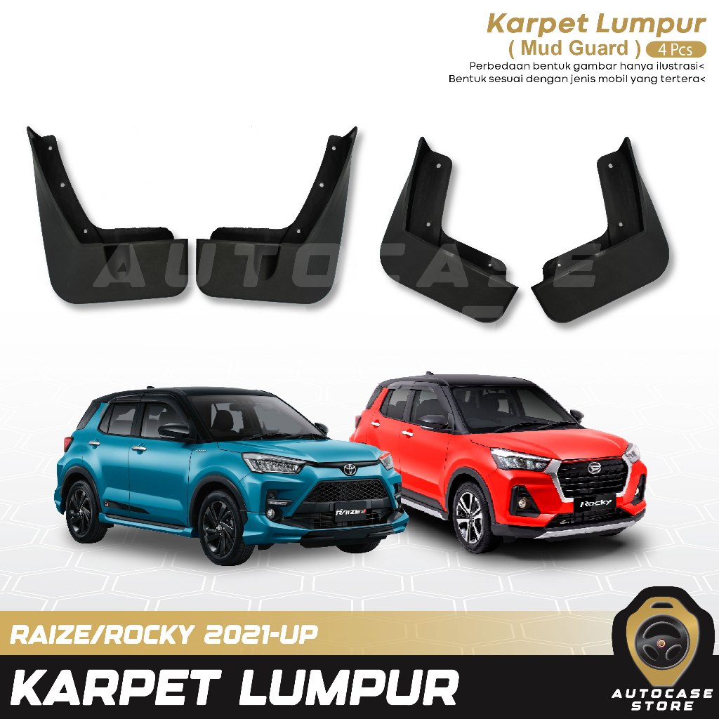 KARPET LUMPUR RAIZE/ROCKY 2021-2025 UP 1 SET 4 PCS PNP AKSESORIS MOBIL