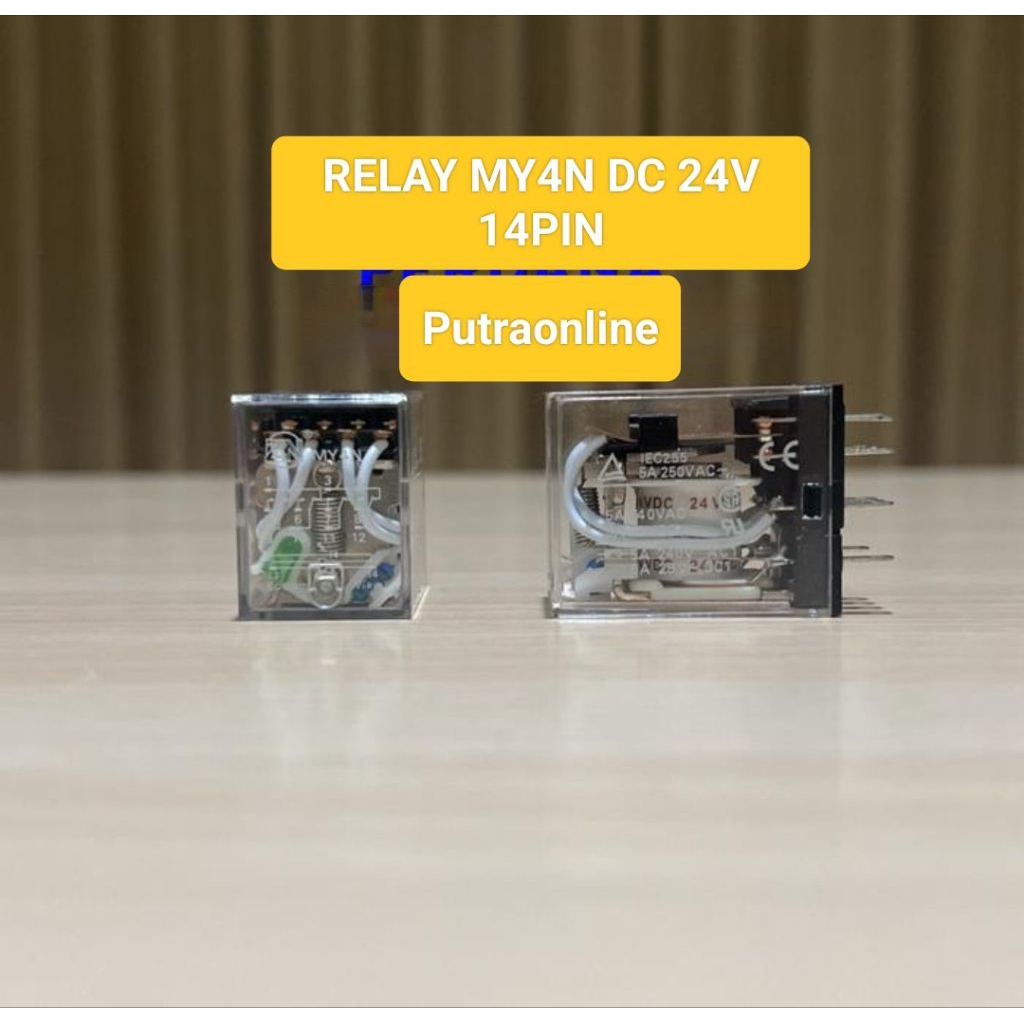 RELAY MY4N DC 24V 14 PIN ZN / RELAY MY4N 24 VOLT 14 KAKI