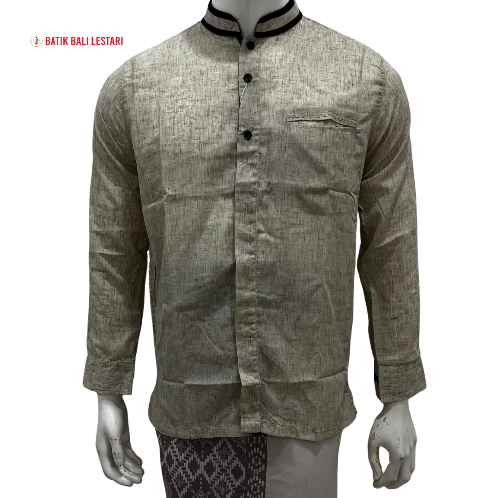 Batik Bali Lestari Koko Pakistan Lengan Panjang Beige (3ku)
