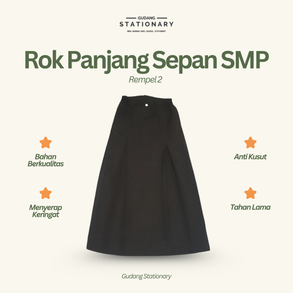 Rok Pramuka SMP Model Sepan Putri Seragam Anak Perempuan
