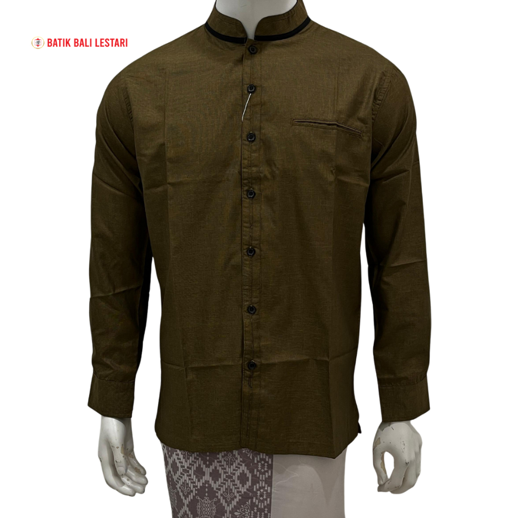 Batik Bali Lestari Koko Pakistan Lengan Panjang Coklat (zuzu)